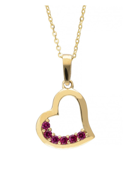 Złota zawieszka serce z kamieniami | JubilerDukat