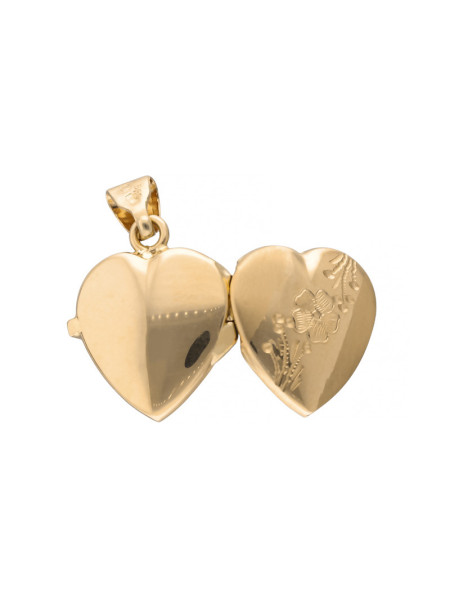 Złota zawieszka serce otwierany medalion na zdjęcie | JubilerDukat