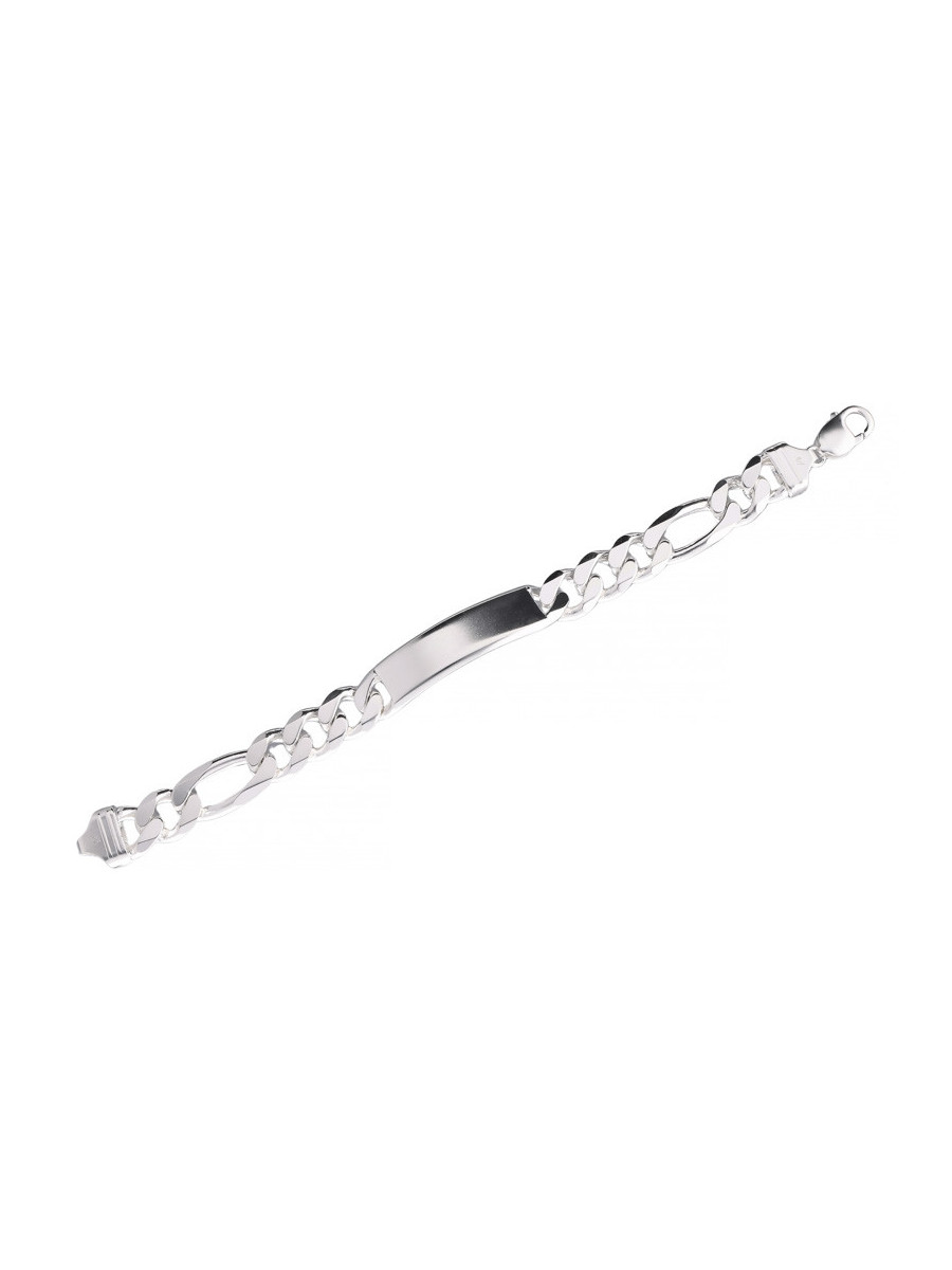 Srebrna bransoletka z blaszką figaro