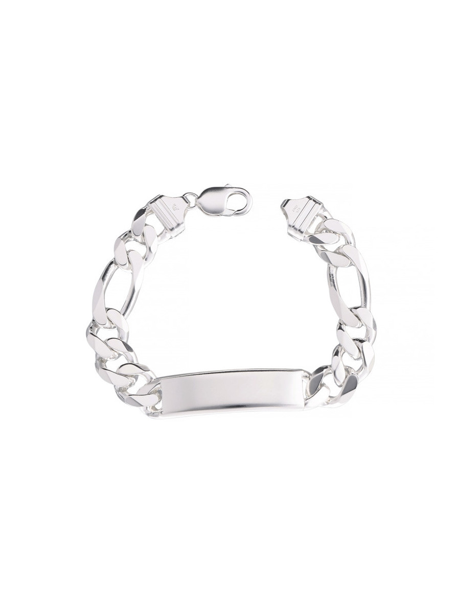 Srebrna bransoletka z blaszką figaro