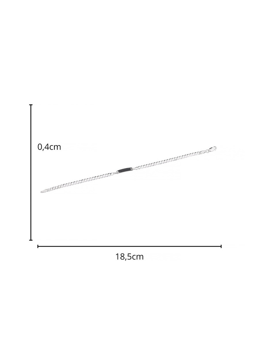 Srebrna bransoletka pancerka z blaszką