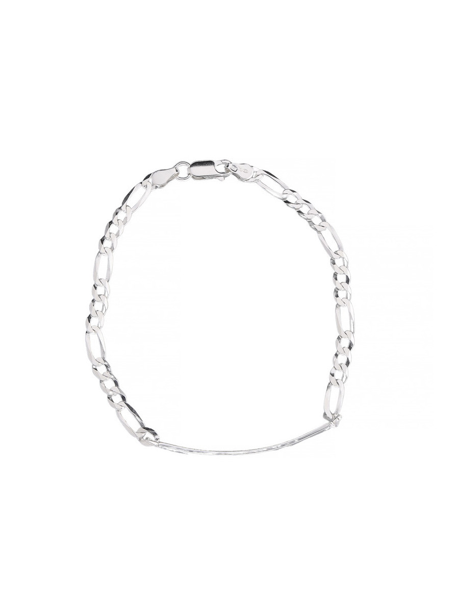 Srebrna bransoletka z blaszką figaro