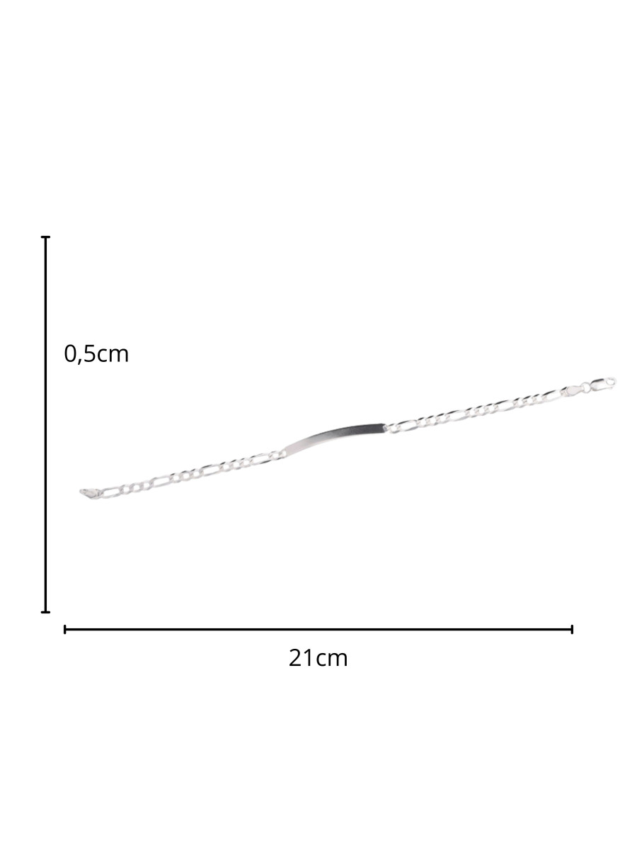 Srebrna bransoletka z blaszką figaro