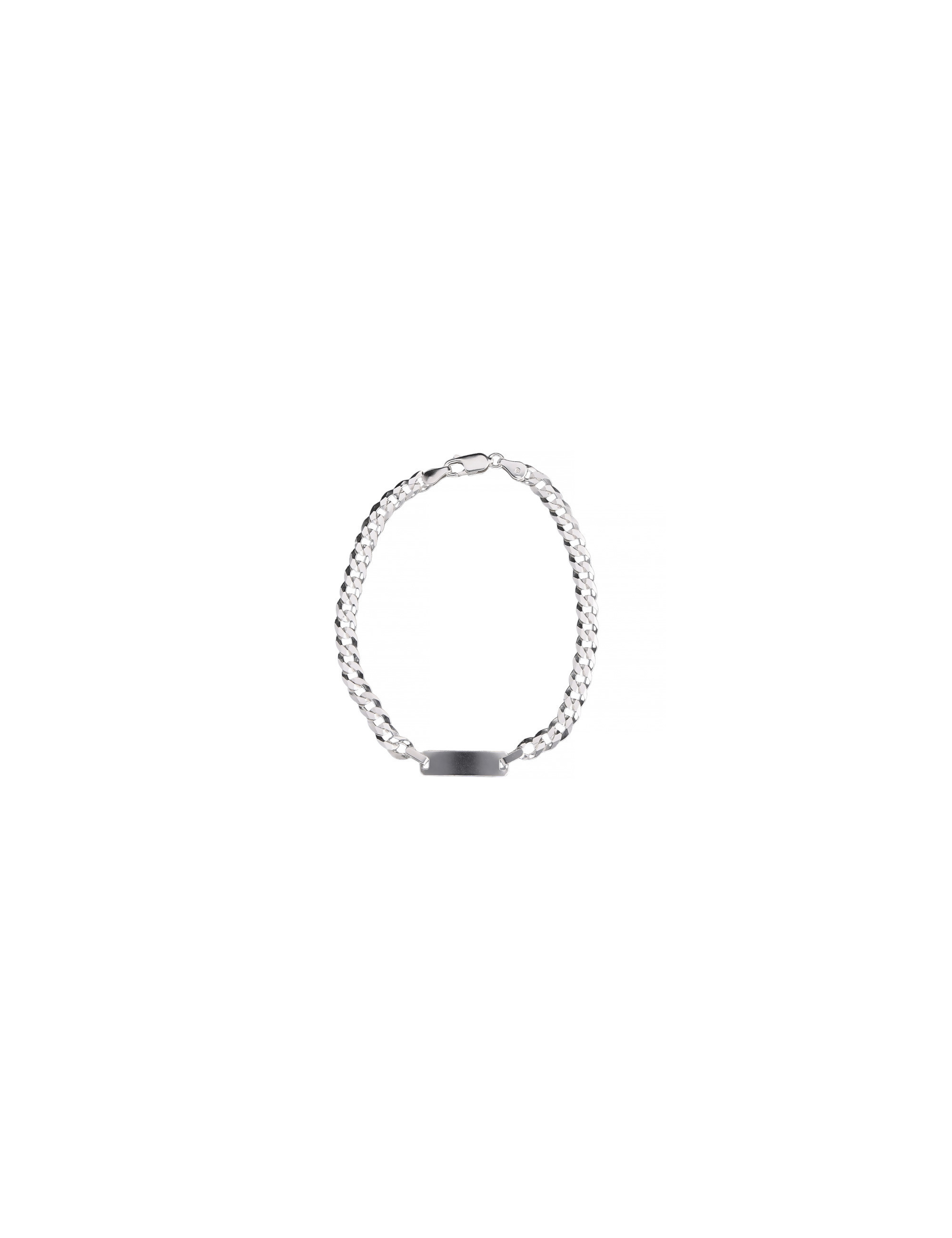 Srebrna bransoletka pancerka z blaszką