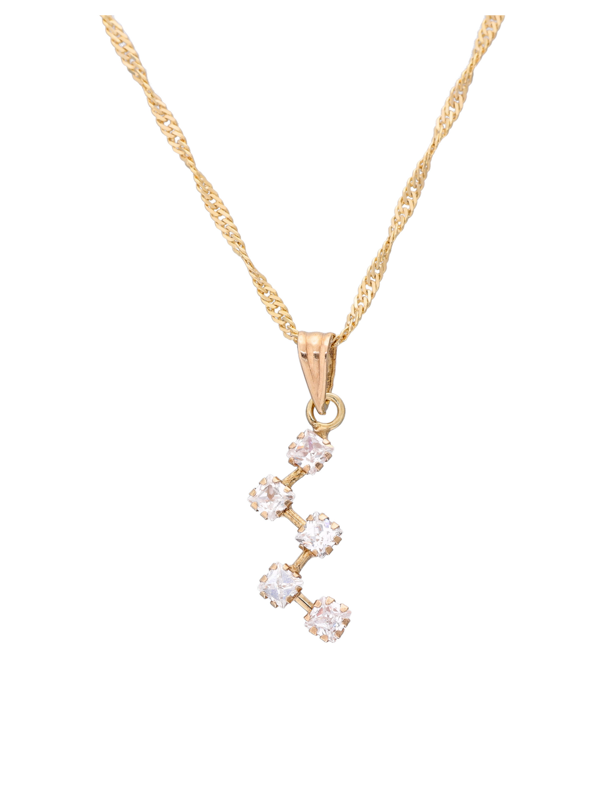 Złoty wisiorek z cyrkoniami – subtelna elegancja | JubilerDukat