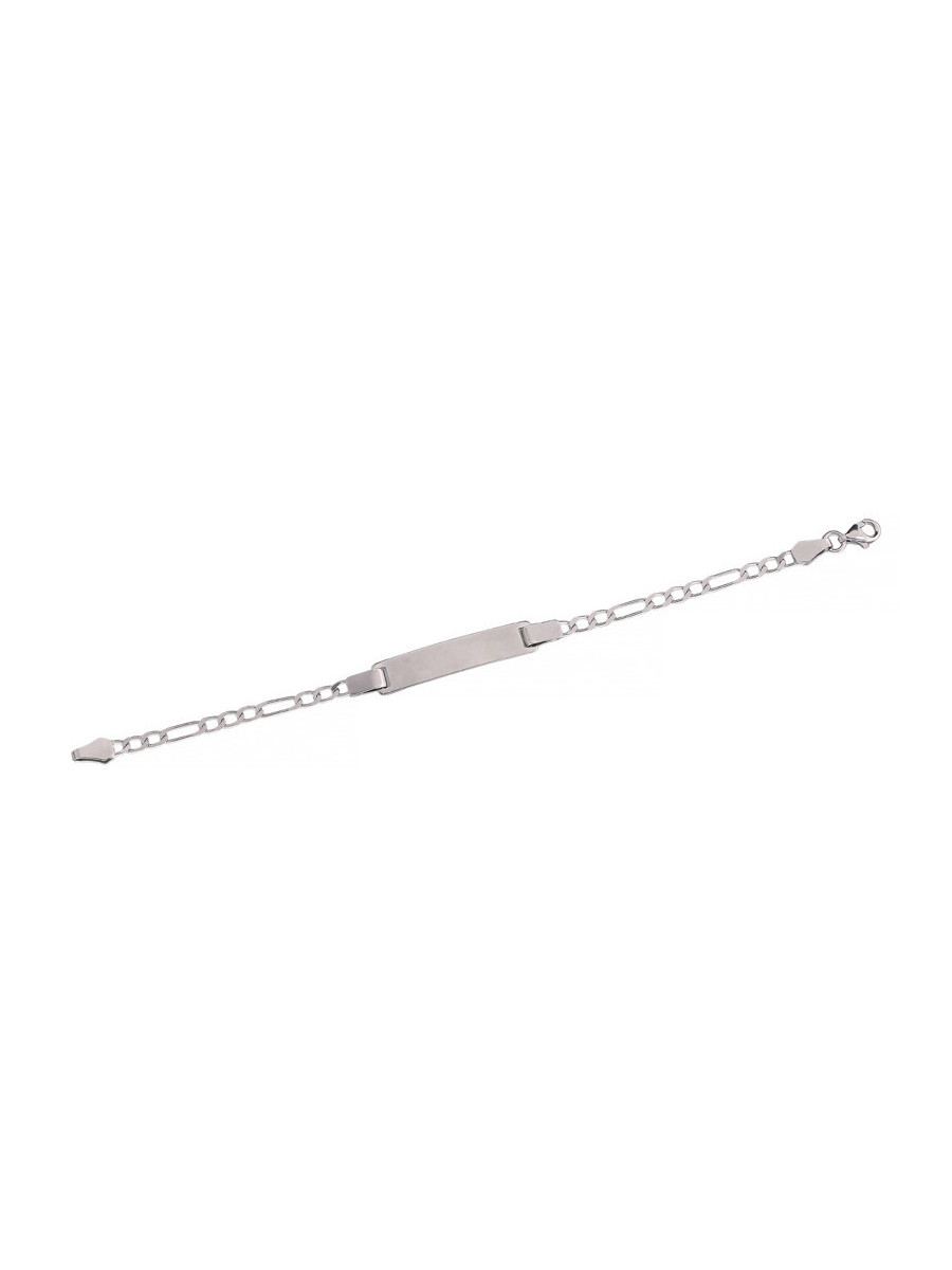 Srebrna bransoletka figaro z blaszką