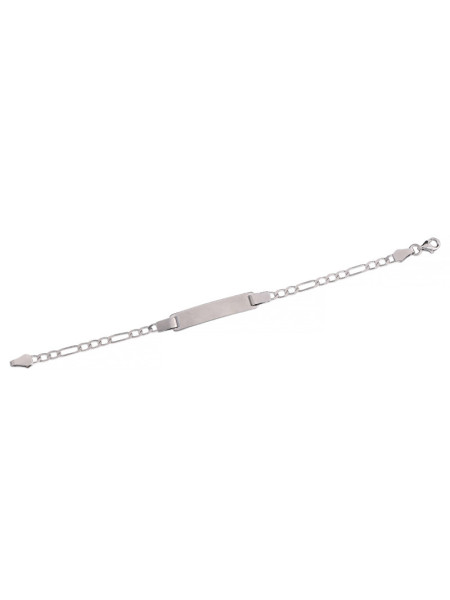 Srebrna bransoletka figaro z blaszką