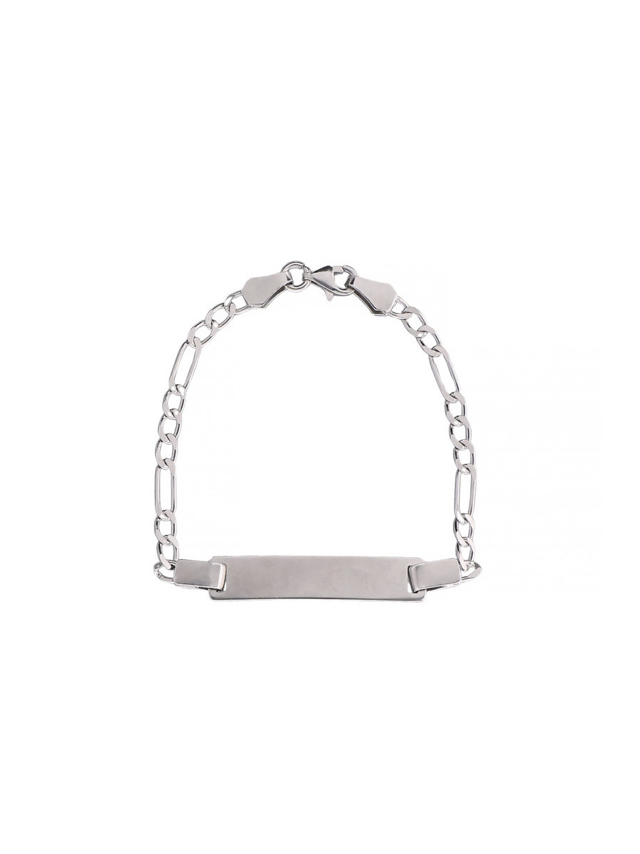 Srebrna bransoletka figaro z blaszką