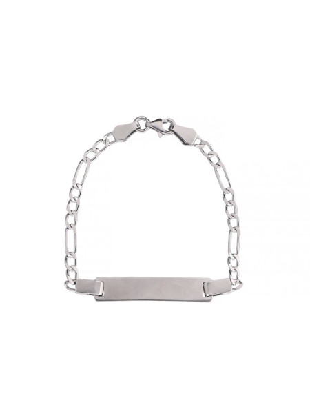 Srebrna bransoletka figaro z blaszką