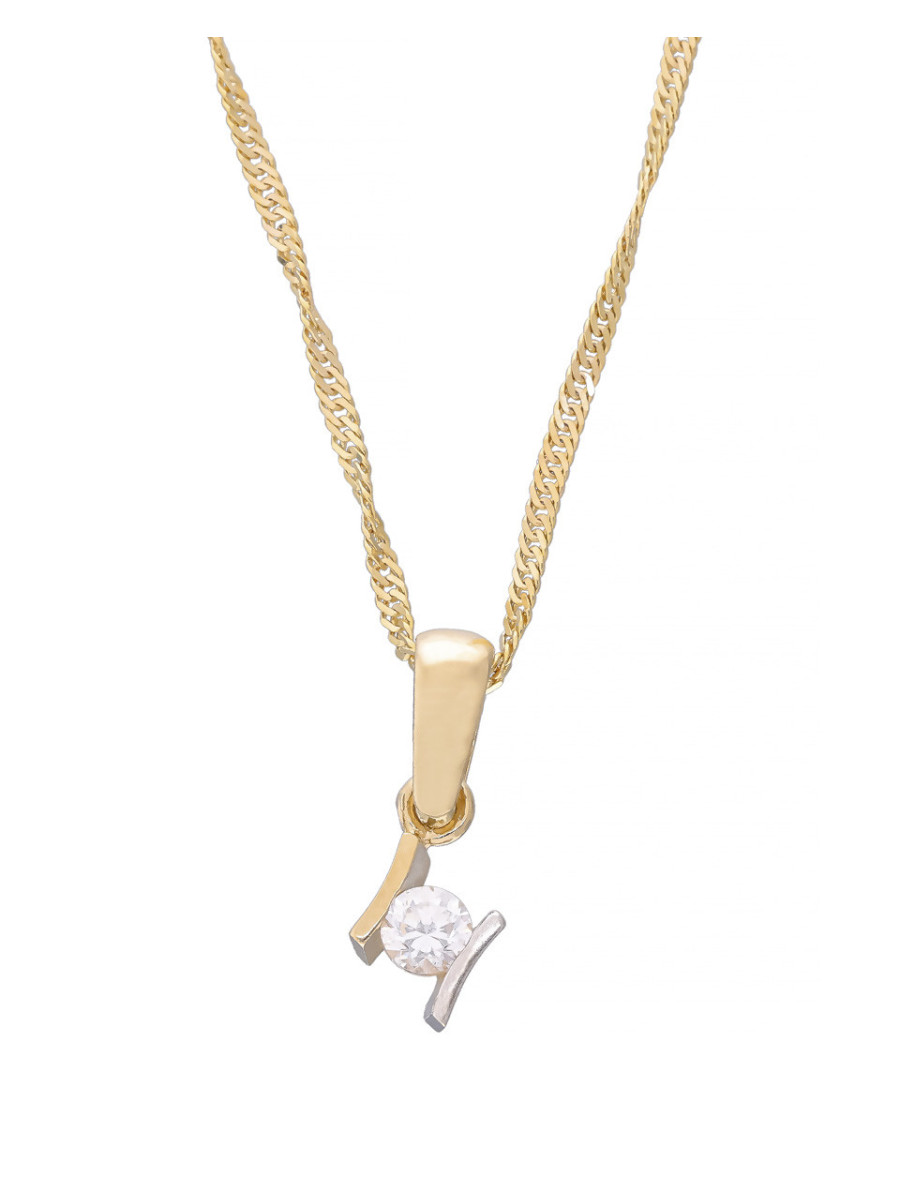 Delikatny wisiorek złoty z cyrkonią – idealny prezent |...