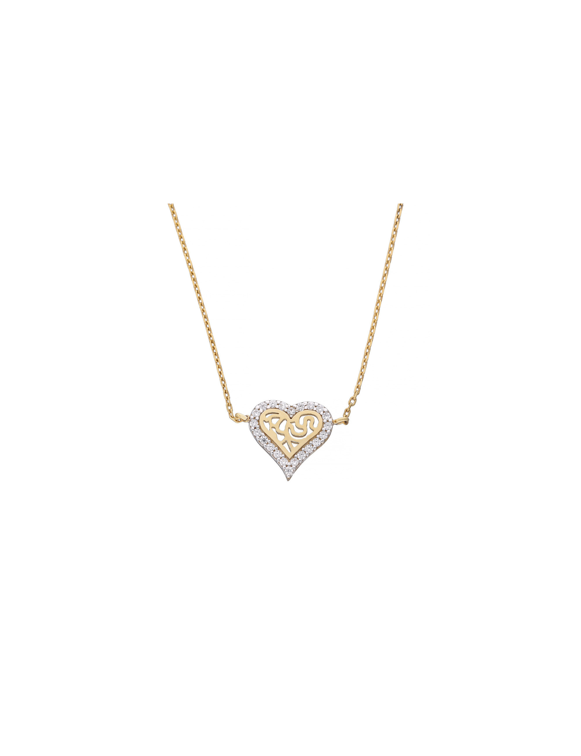 Złota celebrytka serce z cyrkoniami – romantyczny prezent | JubilerDukat