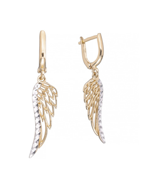 Złote kolczyki wiszące - skrzydła