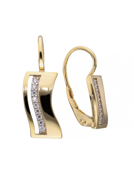 Złote kolczyki z cyrkoniami