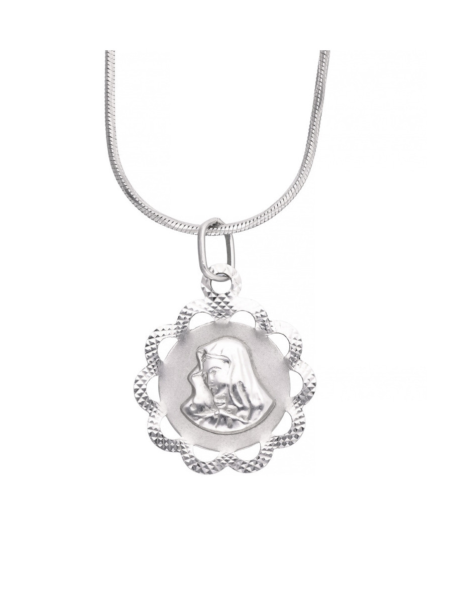 Medalik z białego złota