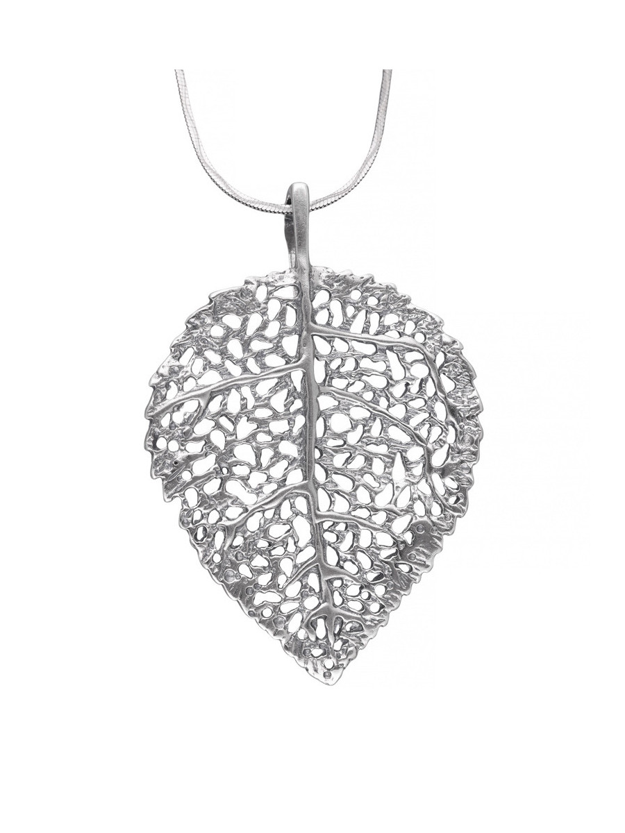 Srebrny wisior liść