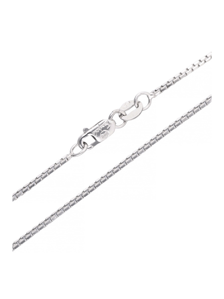 Łańcuszek kostka z białego złota 50cm