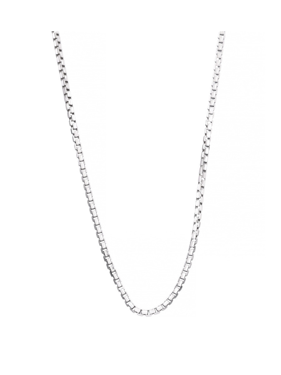 Łańcuszek kostka z białego złota 50cm