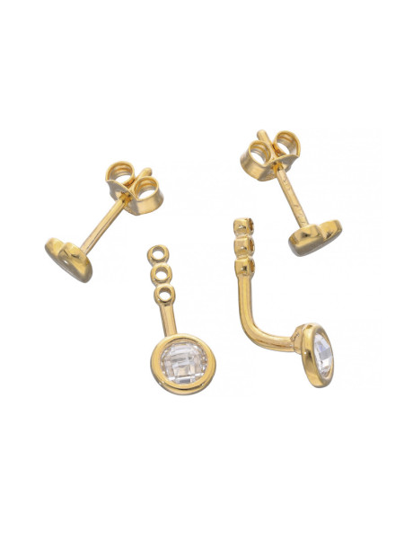 Złote kolczyki serca z cyrkonią