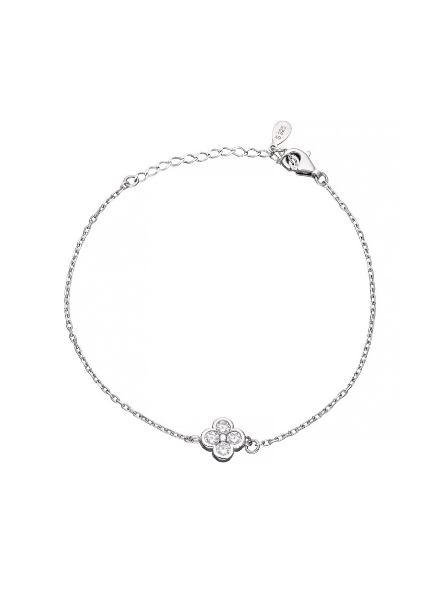 Srebrna bransoletka celebrytka z koniczynką