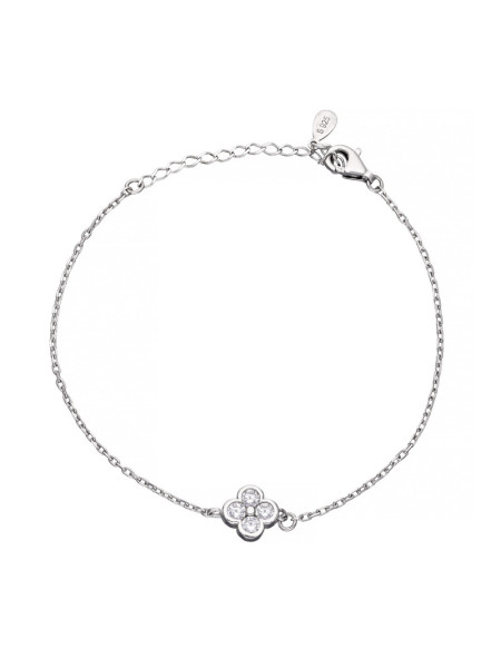 Srebrna bransoletka celebrytka z koniczynką