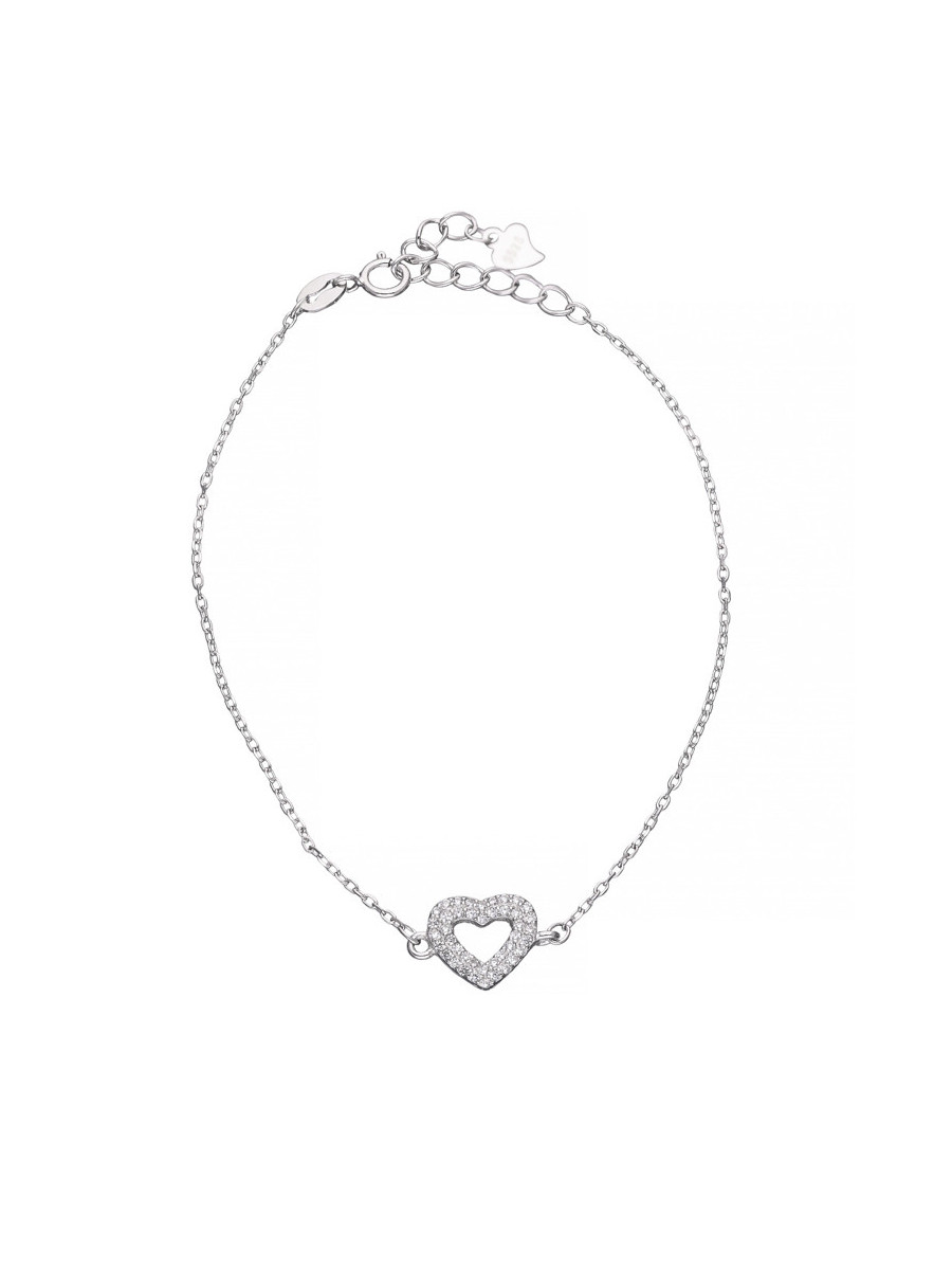 Srebrna bransoletka celebrytka serce