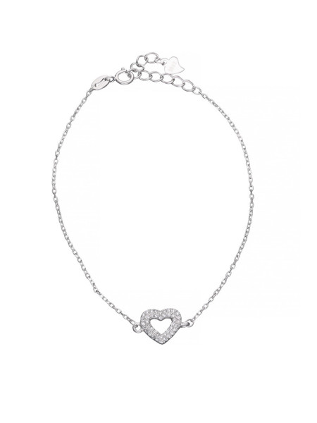 Srebrna bransoletka celebrytka serce