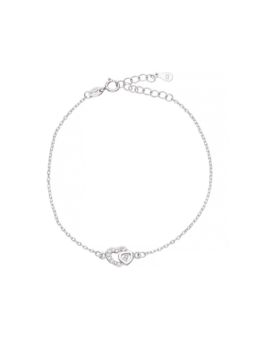 Srebrna bransoletka celebrytka serca