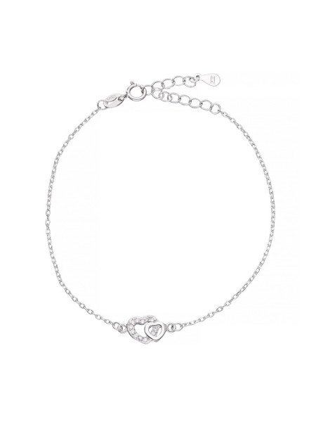 Srebrna bransoletka celebrytka serca