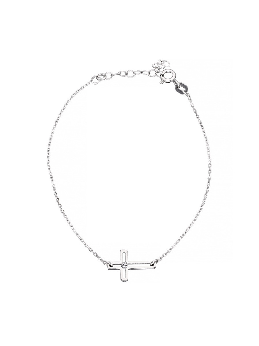 Srebrna bransoletka z krzyżykiem