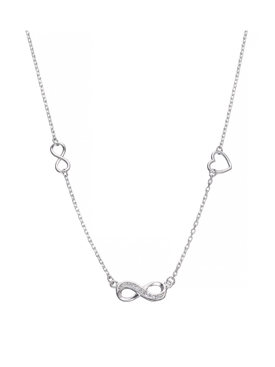 Srebrna celebrytka z nieskończonością i sercem