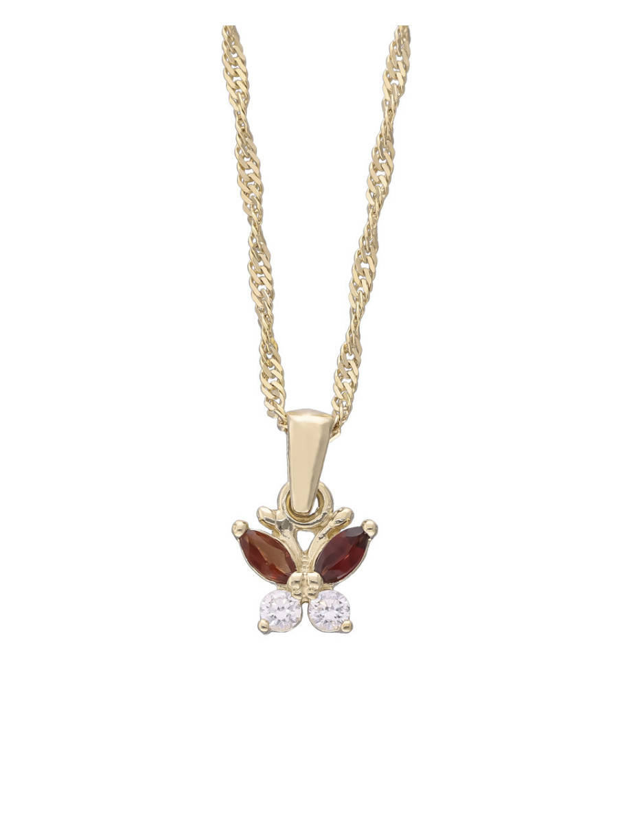 Wisiorek złoty motylek brązowy – subtelny dodatek na co...