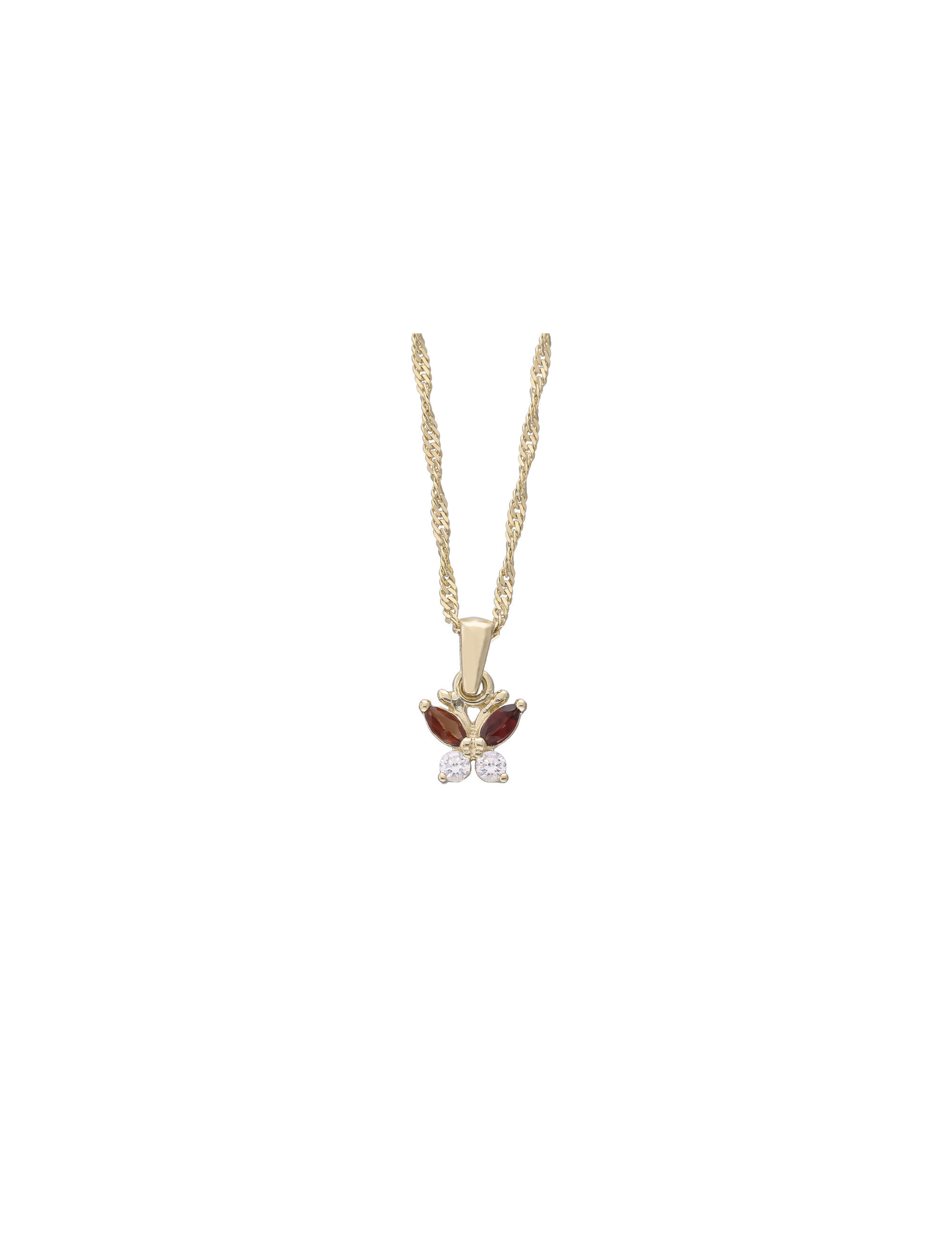 Wisiorek złoty motylek brązowy – subtelny dodatek na co dzień | JubilerDukat