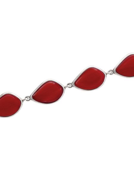 Srebrna bransoletka z czerwonym agatem