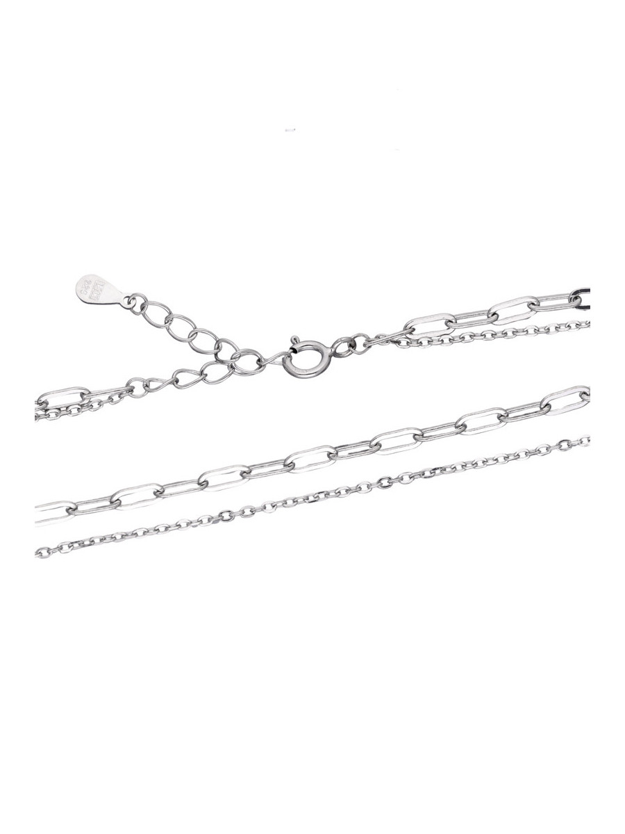 Srebrny podwójny naszyjnik z wężem