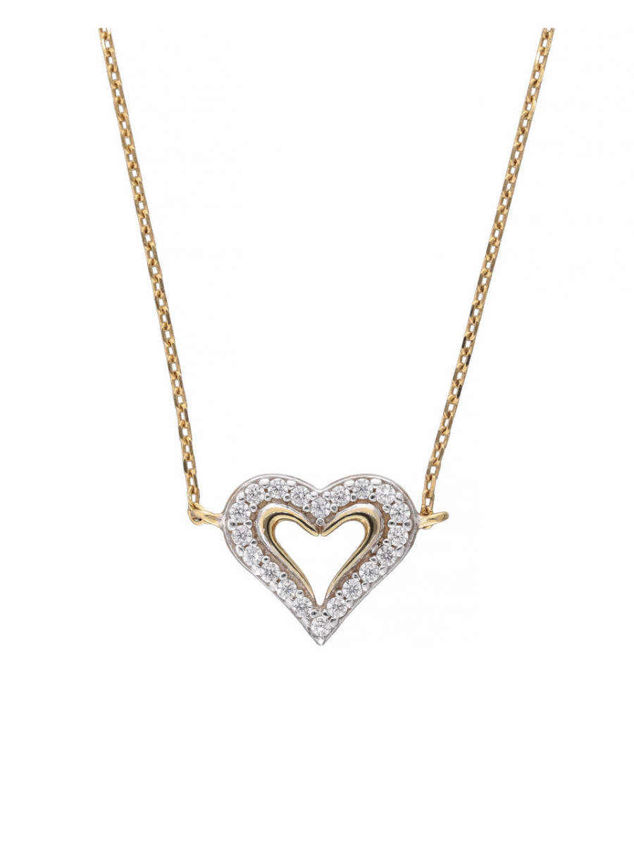 Celebrytka serce z cyrkoniami – romantyczny naszyjnik ze...
