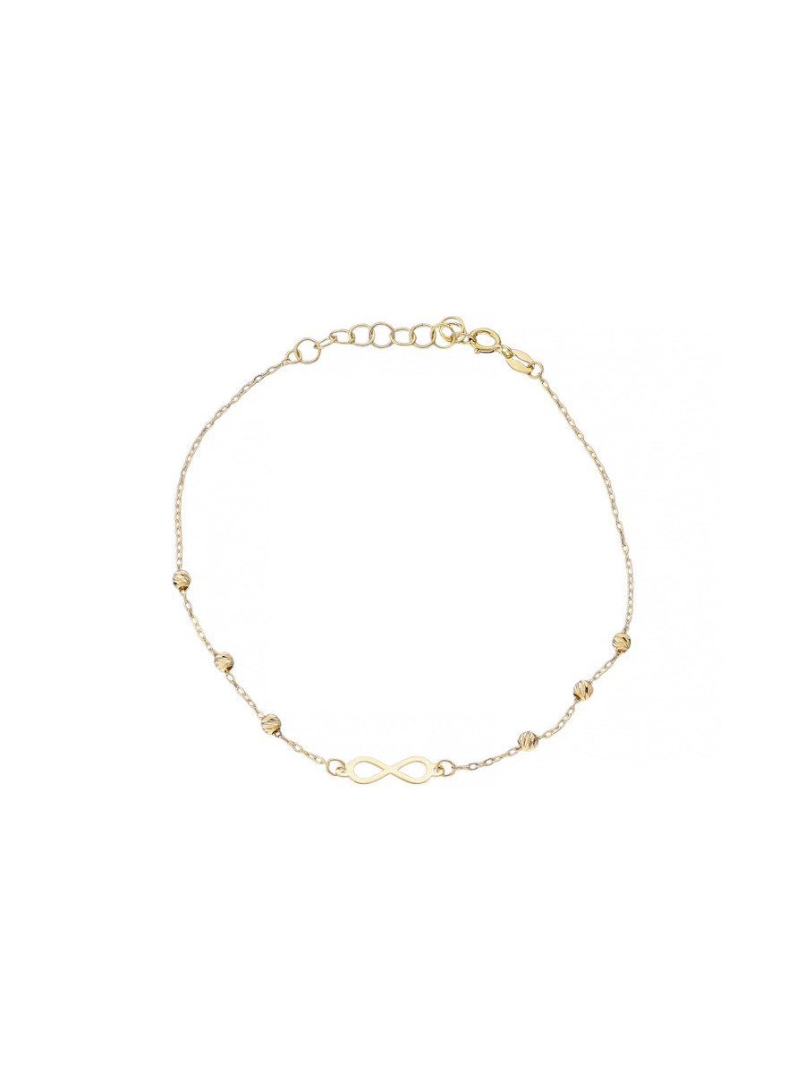 Złota bransoletka nieskończoność