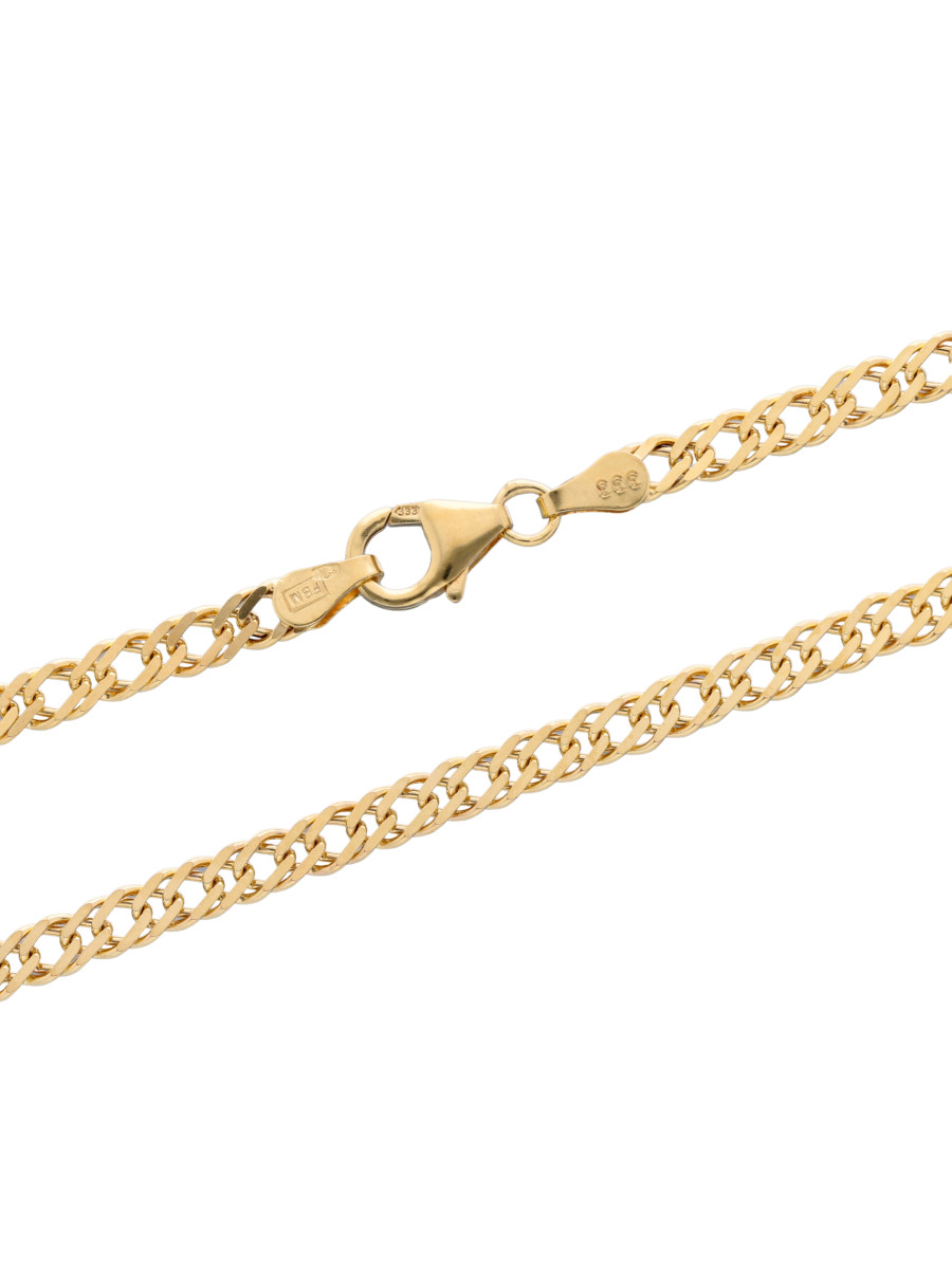 Złoty łańcuszek podwójna Pancerka 8k 44cm