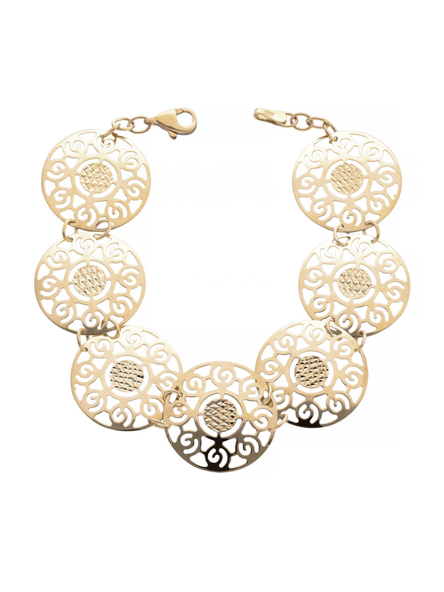 Złota ozdobna bransoletka 8k