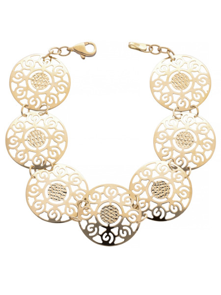 Złota ozdobna bransoletka 8k