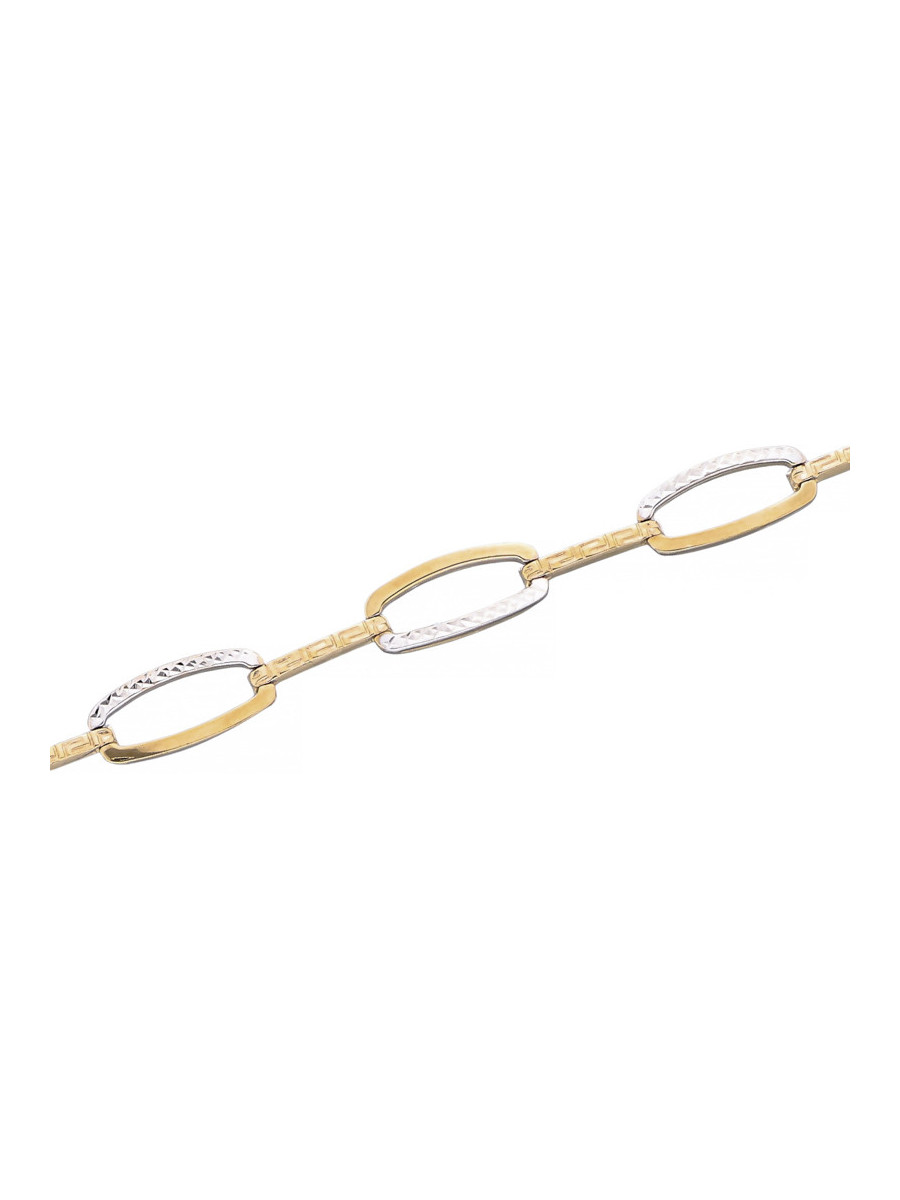 Bransoletka z białego i żółtego złota 8k