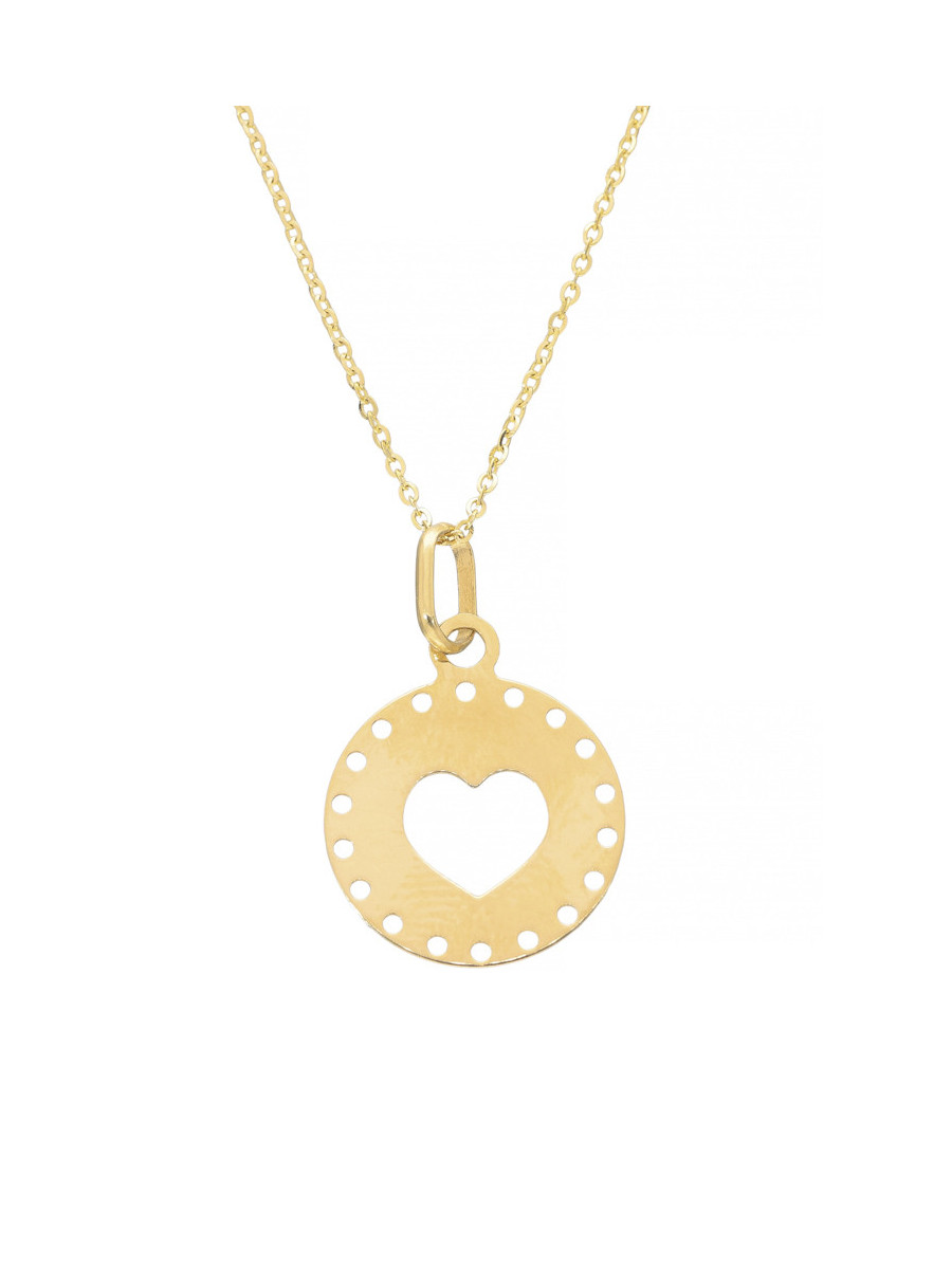 Złota zawieszka serce