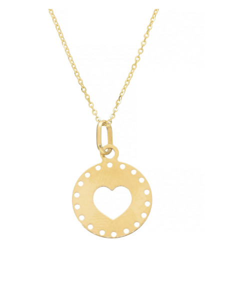 Złota zawieszka serce