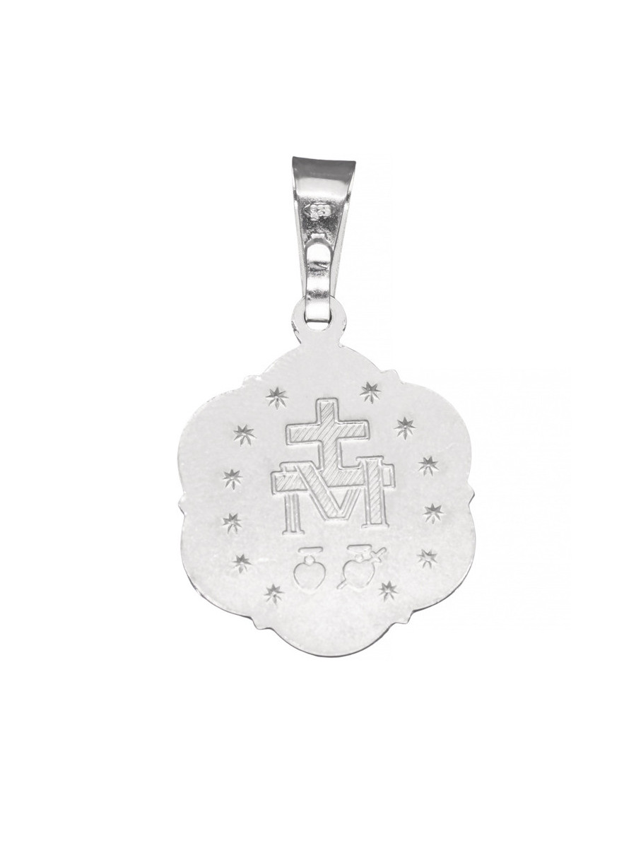 Srebrny medalik z Matką Boską