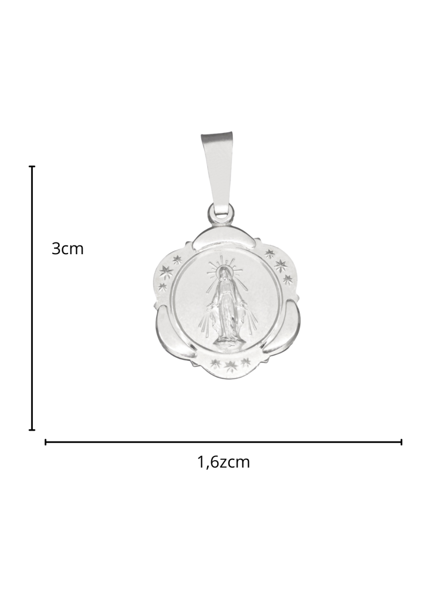 Srebrny medalik z Matką Boską