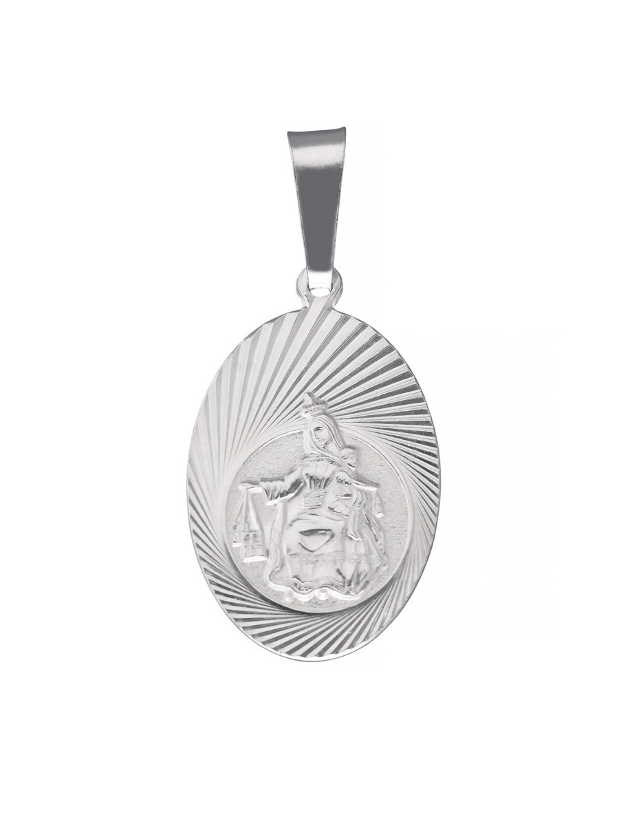 Srebrny medalik z Matką Boską