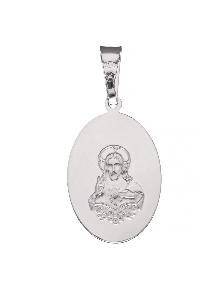 Srebrny medalik z Matką Boską