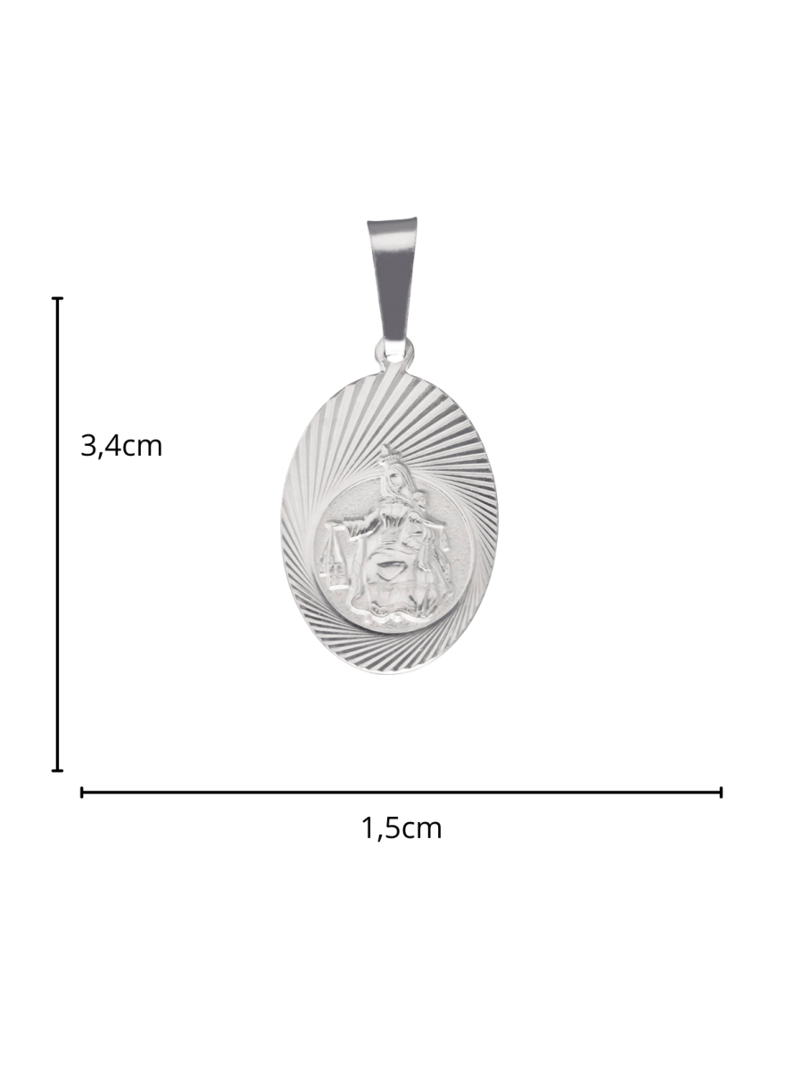 Srebrny medalik z Matką Boską
