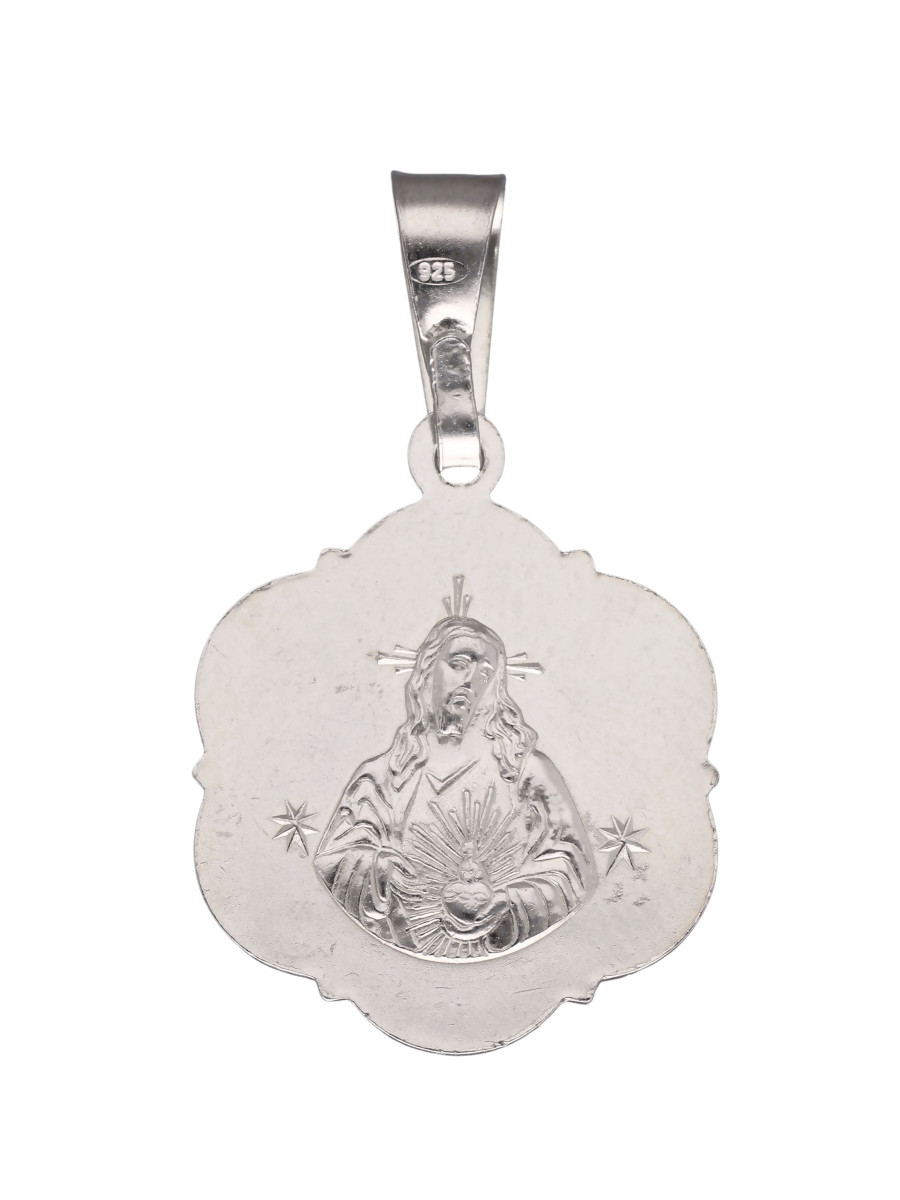 Srebrny medalik z Matką Boską