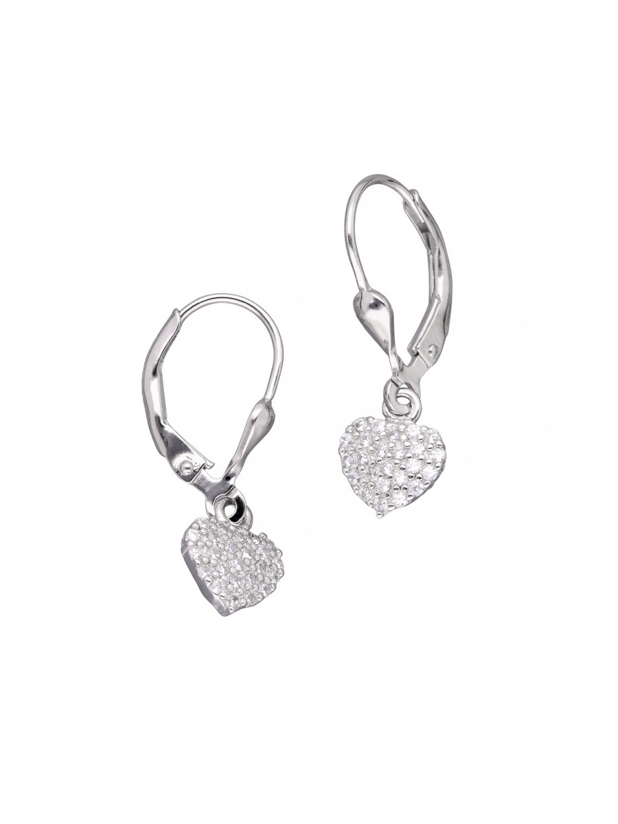 Srebrne kolczyki z sercami