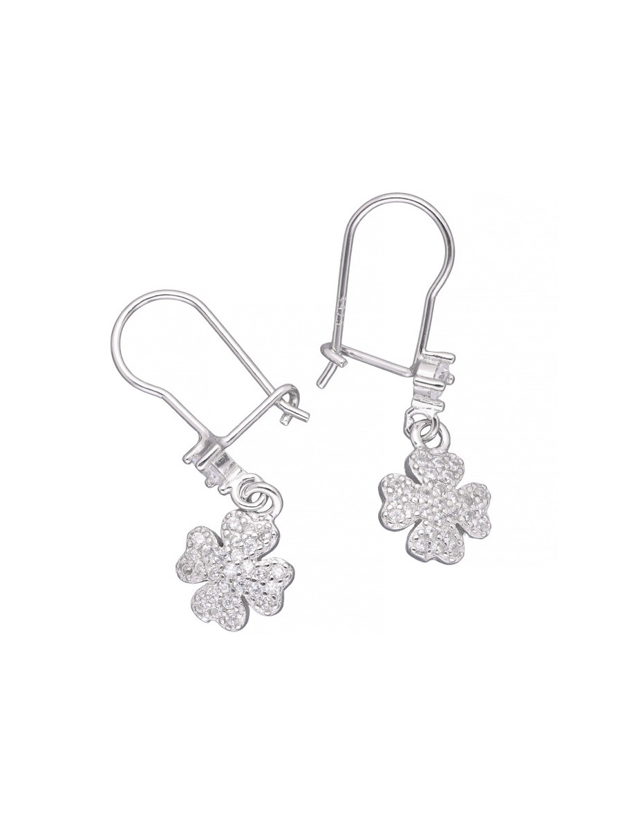 Srebrne kolczyki koniczynka